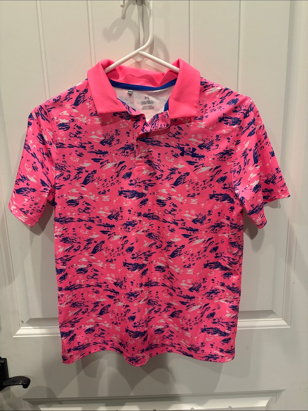 Kids Under Armour Pink Patterned Polo Shirt